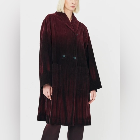 Raquel Allegra “Rancho” Ombre Corduroy Swing Coat Sienna Burgundy, Size S, NWT - Picture 15 of 15